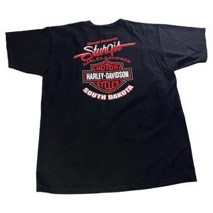 Harley Davidson Shirt Mens XL Black South Dakota Motorcycle Biker Rider Red